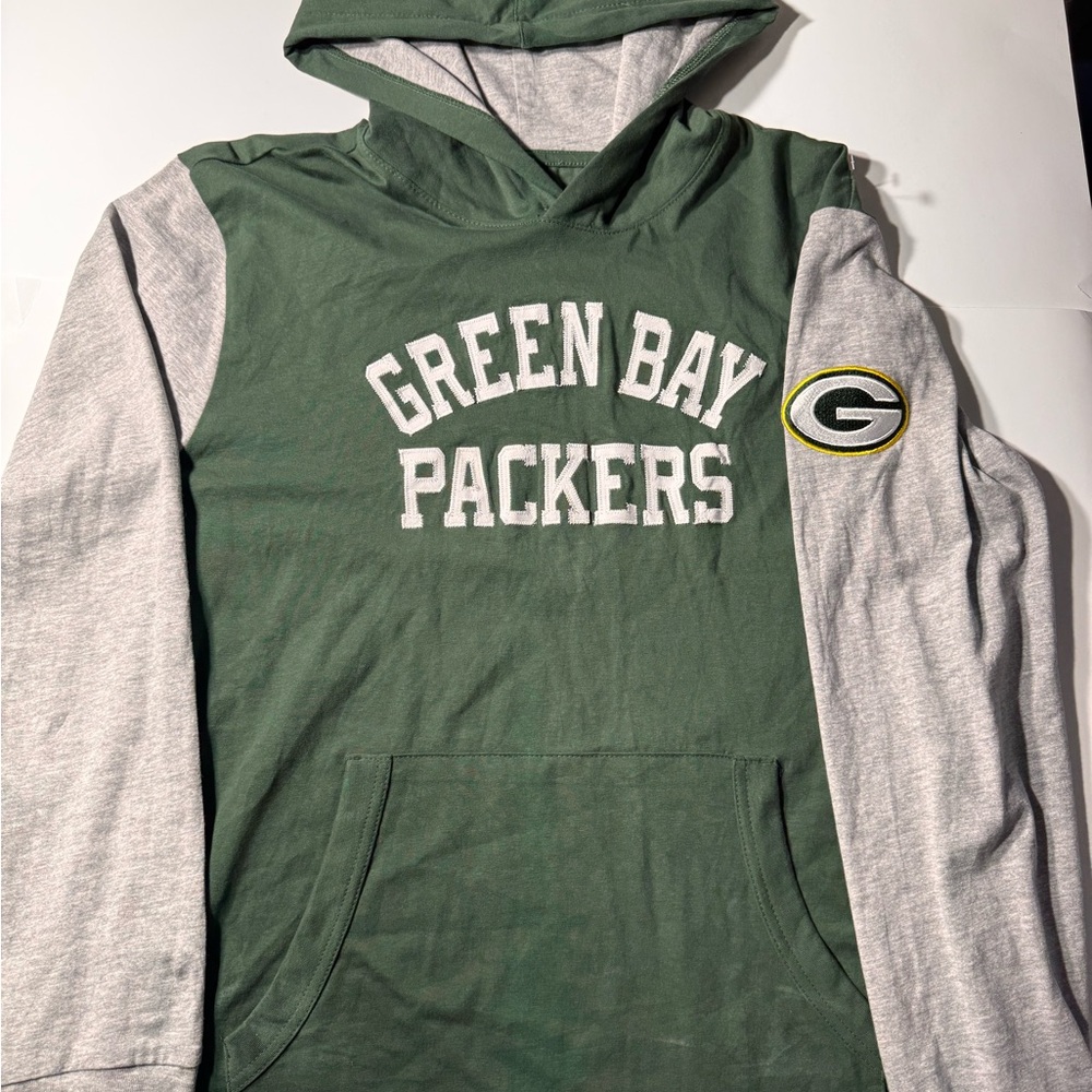 Green Bay Packers Green and Gray Hoodie